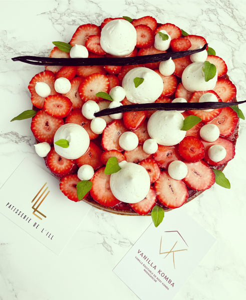 Tarte fraise, vanille et basilic par Michel Baltzer de la pâtisserie de l'Ill